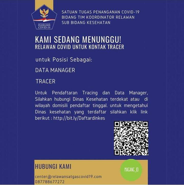 Perpanjangan Rekrutmen Tracer dan Data manager Covid-19 Dinkes Kota Bogor